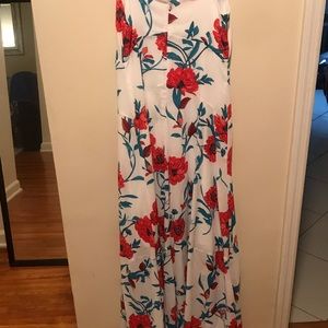 Full length Macy’s floral and white dress